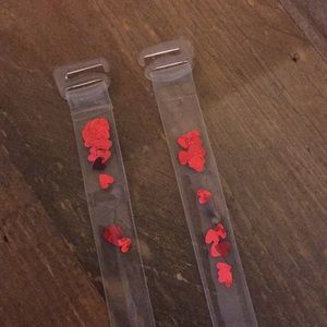 Clear Floating heart bra straps